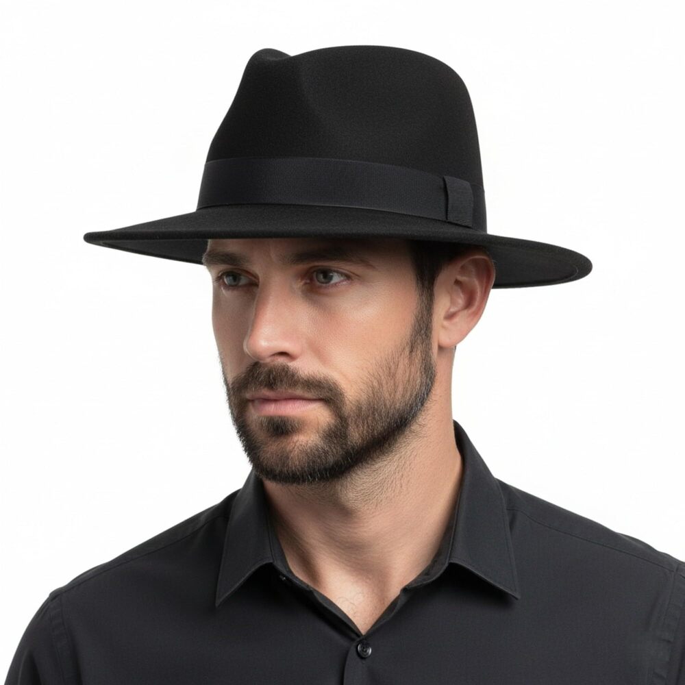 8607 Classic Fedora Hats and Wide Brim Felt Panama Hat Vintage 1920s